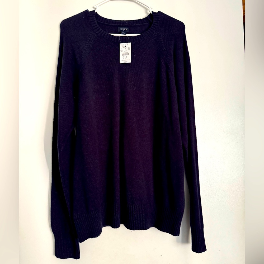 J. Crew Navy Blue Crewneck Sweater Soft Knit Classic